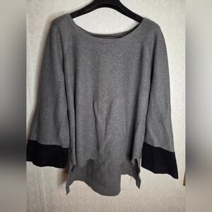 Michel Studio 4X Gray and Black Women's Sweater Plus Size